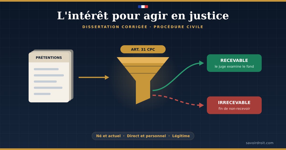 Dissertation : l'intérêt pour agir en justice — procédure civile française